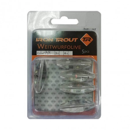 IRON TROUT - OLIVE LEAD WEIGHTS 5PCS -4G