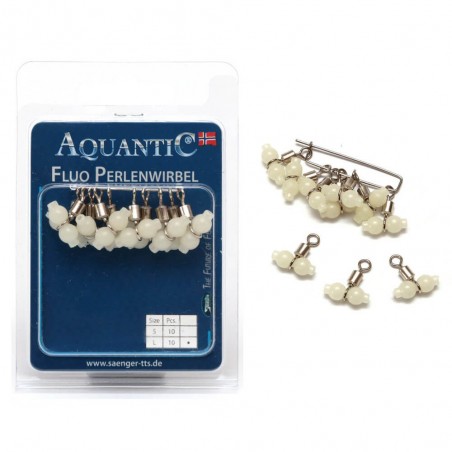 AQUANTIC SWIVEL WITH STOPPER FLUO PEARL 10PCS -S