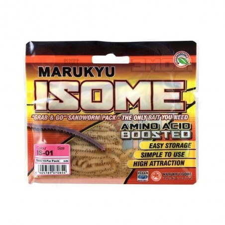 MARUKYU ISOME WORM L 15PCS -GLOW RED IS 09