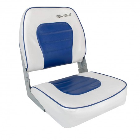 WATERSIDE CAPTAIN DELUXE BOAT SEAT LOW BACK -BLUE/WHITE