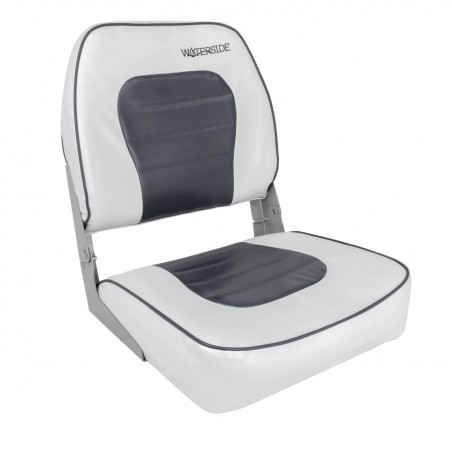 WATERSIDE CAPTAIN DELUXE BOAT SEAT LOW BACK GRAY/WHITE