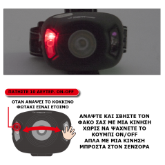 REAL METHOD - HEAD LIGHT WITH SENSOR 3W LED + 2 LED